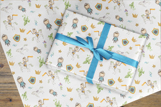 Wrapping Paper - Knights and dragons