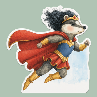 Super hero Wonderful Badger birthday wiggly