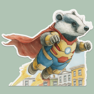 Super hero Metal Badger birthday wiggly