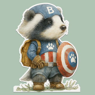 Super hero Captain Badger birthday wiggly
