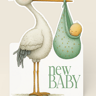 New baby stork wiggly