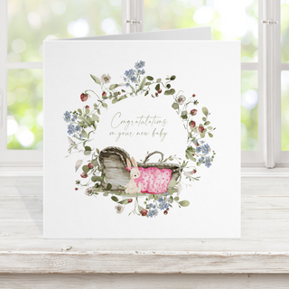 New baby card - girl 3
