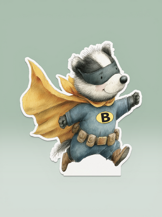 Super hero Badgerman birthday wiggly
