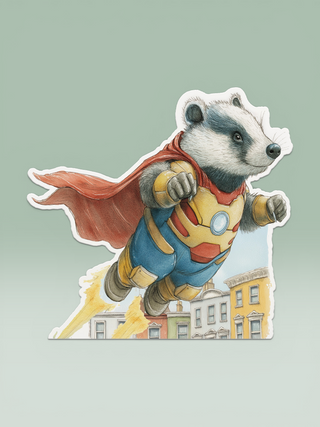 Super hero Metal Badger birthday wiggly