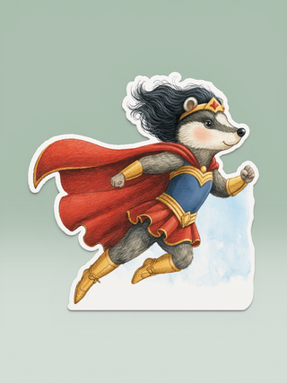 Super hero Wonderful Badger birthday wiggly
